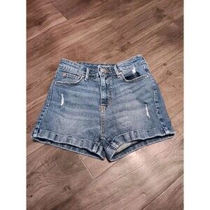 Denizen Levis  Mom Blue Jean Distressed Women's Shorts Sz 3 / W26